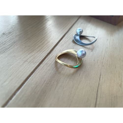 pearl hoop ring (2colors)
