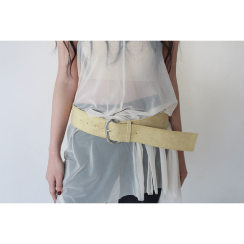 thick suede belt {yellow delayed..2/21}