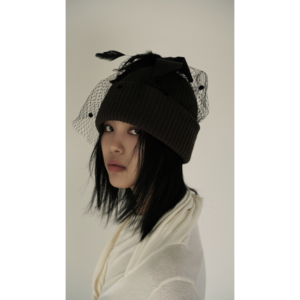 mesh feather beanie (3colors)