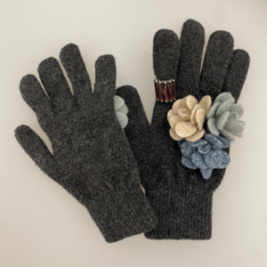 flower wool gloves (2colors)